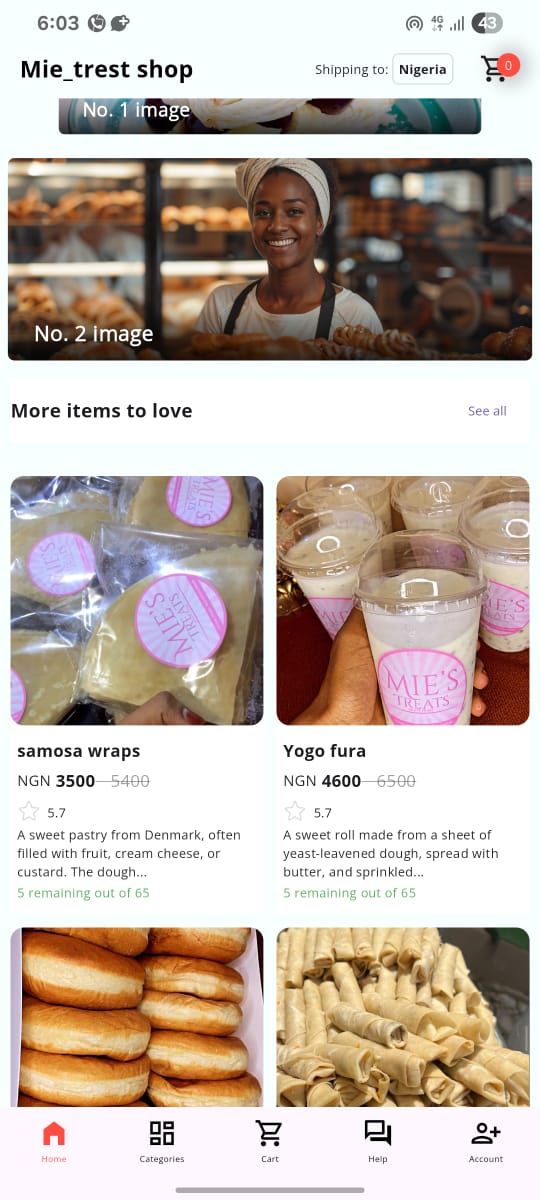 E-commerce App for Pastry Business