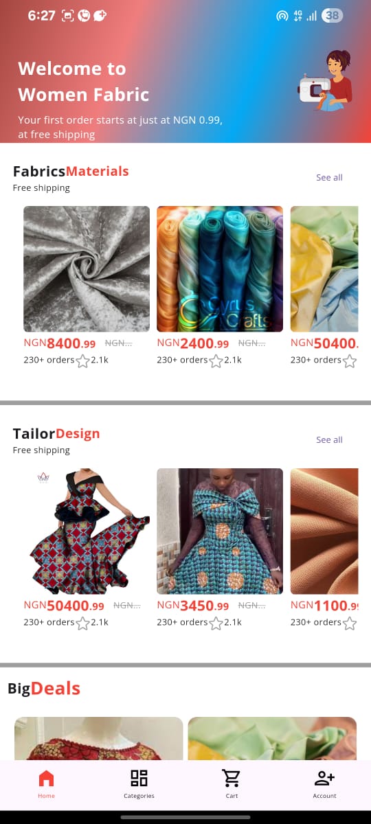 Woman Textile Selling Platform